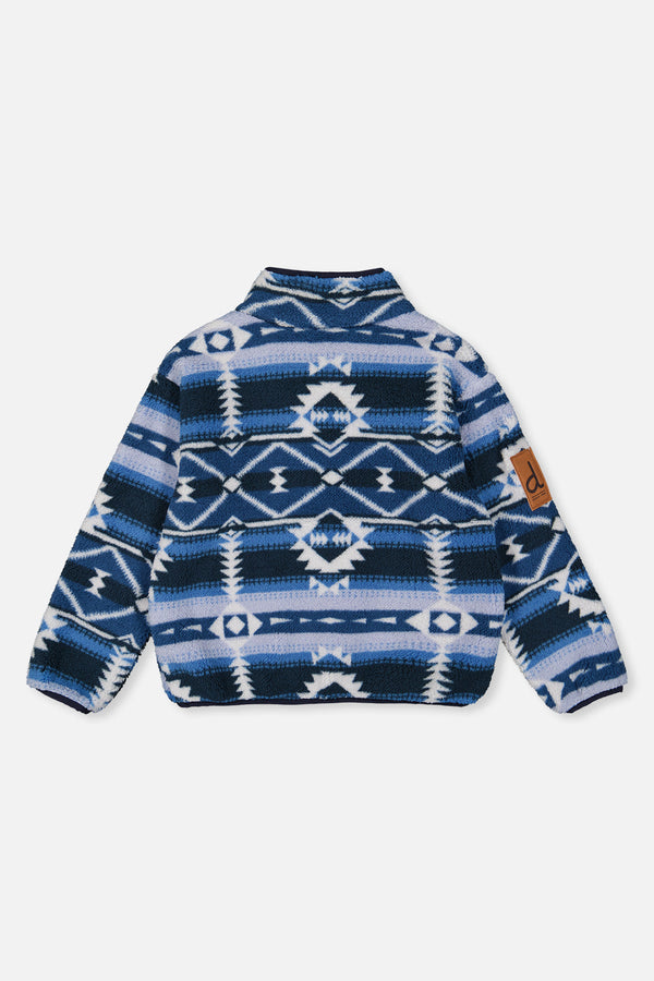Mid-Season Plush Pullover Jacket Aztec Blue - J20W67_2J012