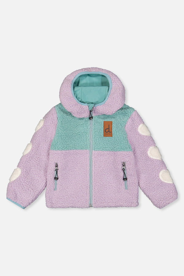 Reversible Mid-Season Jacket Pale Blue-Grey And Mauve - J20W69_03017