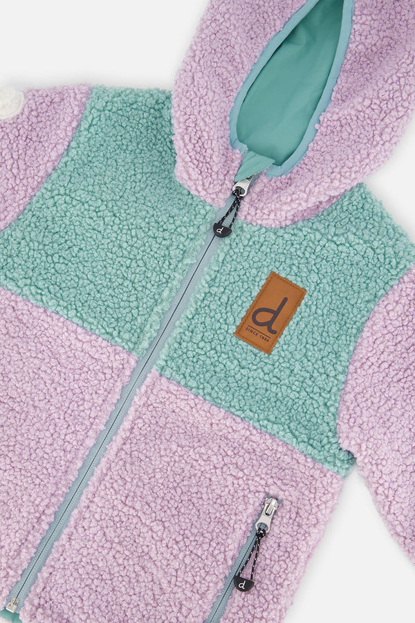 Reversible Mid-Season Jacket Pale Blue-Grey And Mauve - J20W69_03017