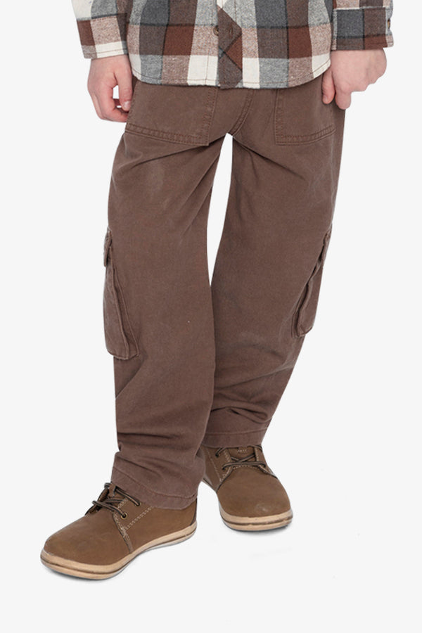 Twill Pants With Cargo Pockets Neutral Brown - J20YB21_09040