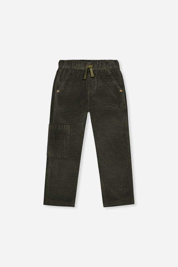 Stretch Corduroy Pants With Cargo Pocket Dark Grey - J20YB26_03070