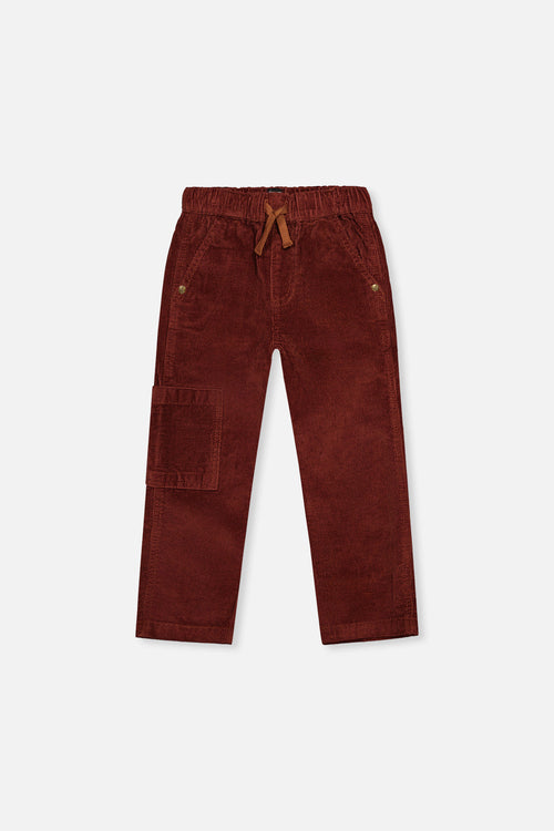 Stretch Corduroy Pants With Cargo Pocket Reddish-Brown - J20YB26_07001