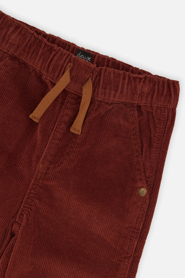 Stretch Corduroy Pants With Cargo Pocket Reddish-Brown - J20YB26_07001
