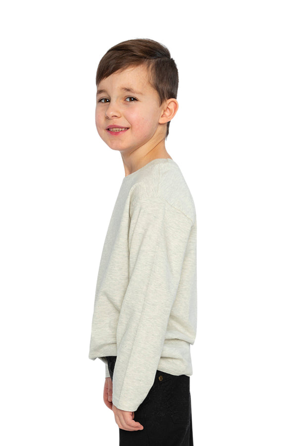 Organic Cotton Long Sleeve T-Shirt Heather Grey - J20YB70_01930