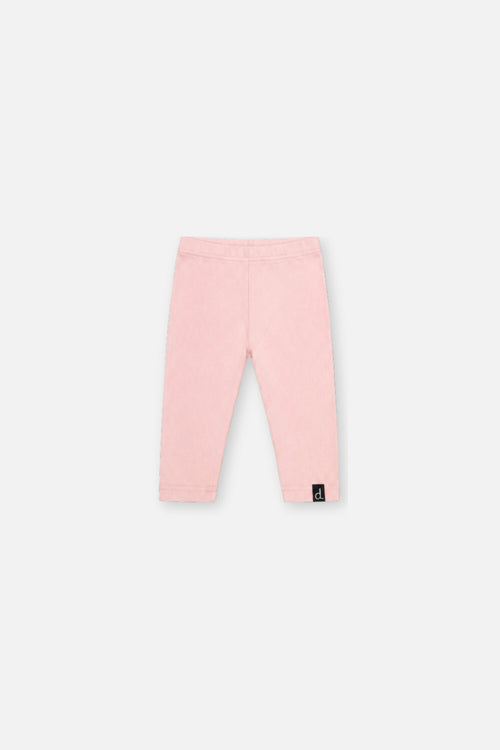 Leggings en rib doux vieux rose pâle pour bébé