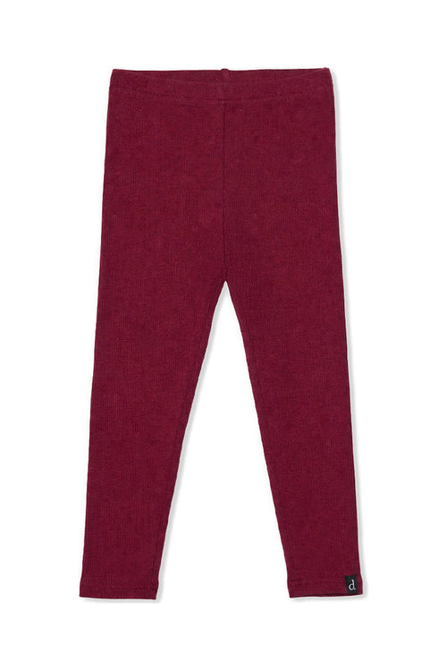 Leggings en rib doux brun rougeâtre