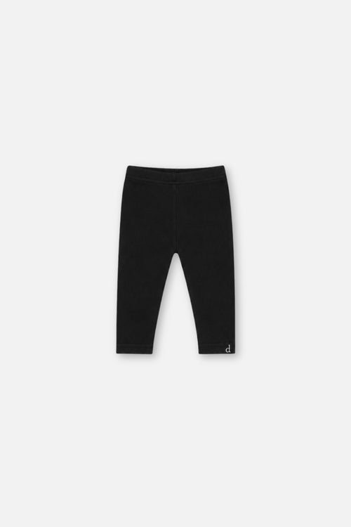 Leggings en rib doux noir pour bébé