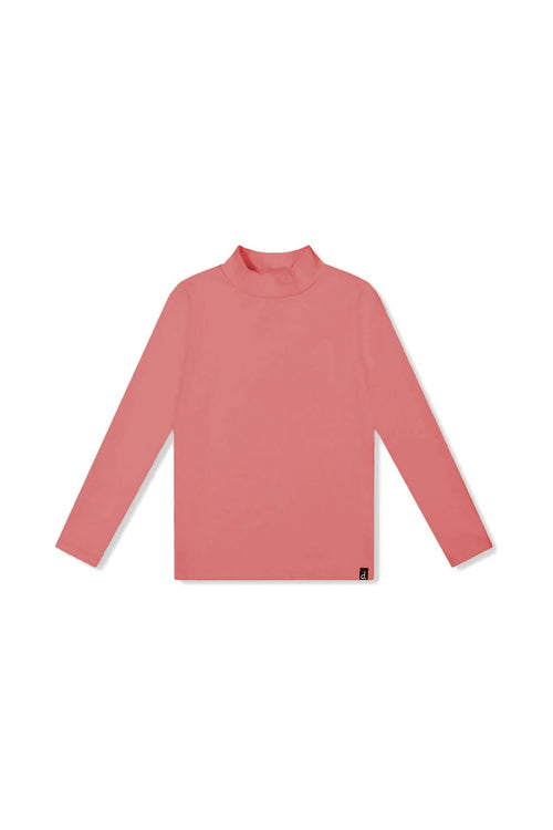 Haut col roulé en rib doux rose