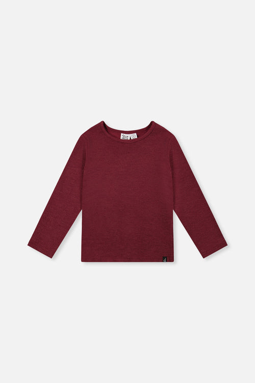 Brushed Rib Crew Neck Top Reddish-Brown - J20YG72_07001