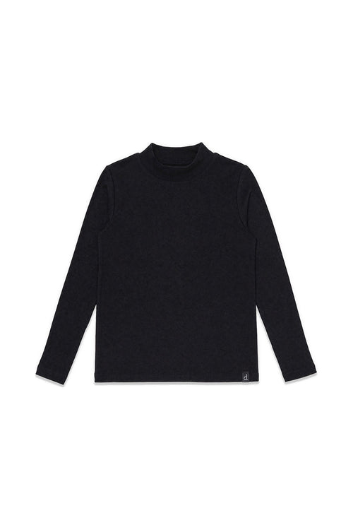Haut col rond en rib doux noir