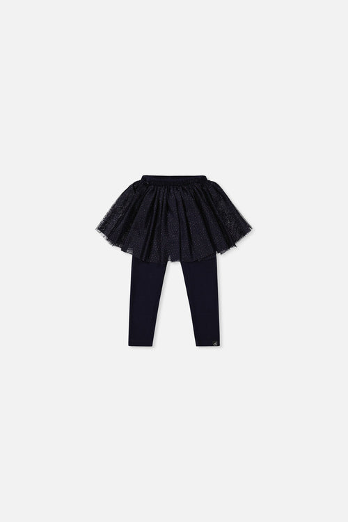 Legging avec jupe en tulle bleu foncé pour bébé
