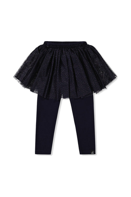 Leggings With Integrated Tulle Skirt Dark Blue - J20YG81_04810