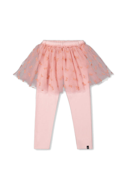Leggings With Integrated Tulle Skirt Pale Dusty Pink - J20YG81_06220