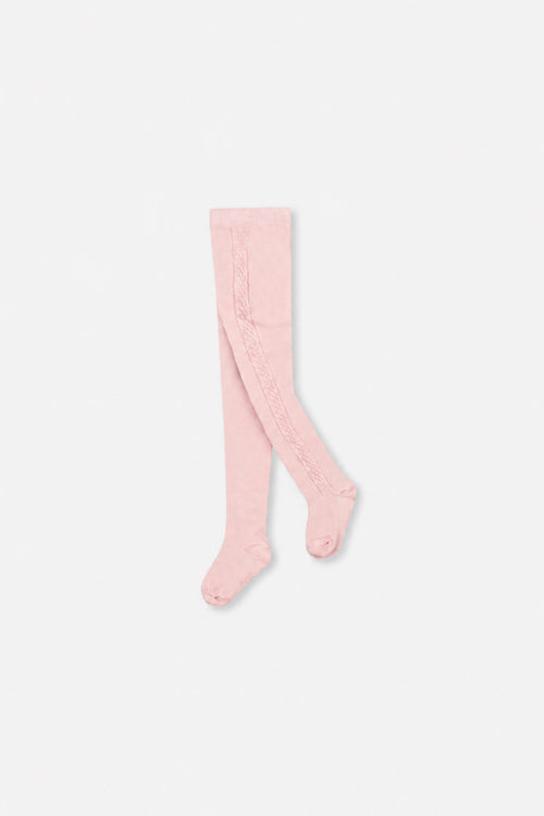 Collants en tricot texturé vieux rose pour bébé