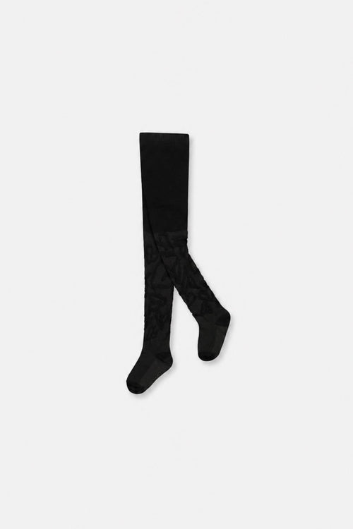 Baby Knit Textured Tights Black