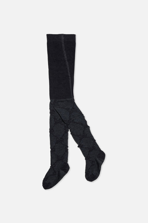 Collants en tricot texturé bleu foncé