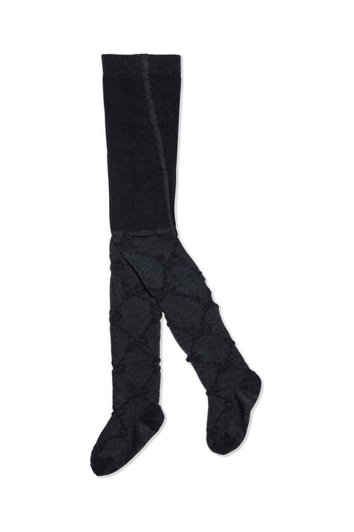 Knit Textured Tights Dark Blue
