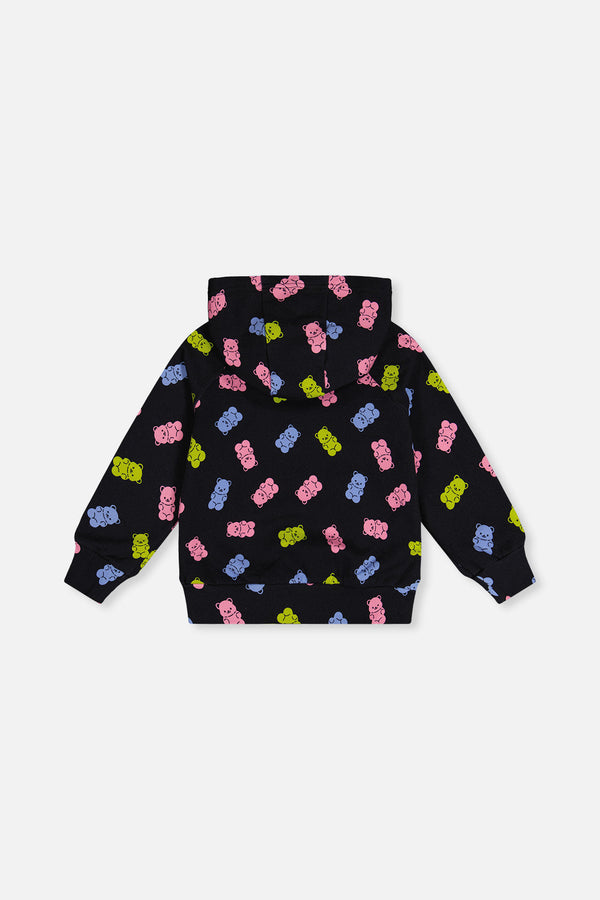 Printed Hoodie Black Printed Gummy Bears - J20Z30_2J033