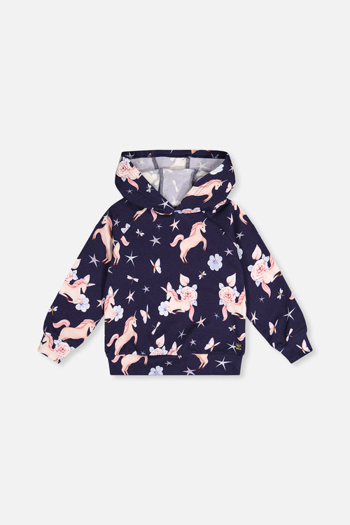 Printed Hoodie Purple Unicorn Print - J20Z30_2J083