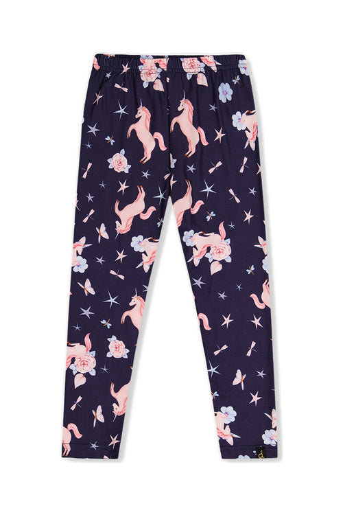 Printed Leggings Navy Unicorn Print - J20Z61_2J083