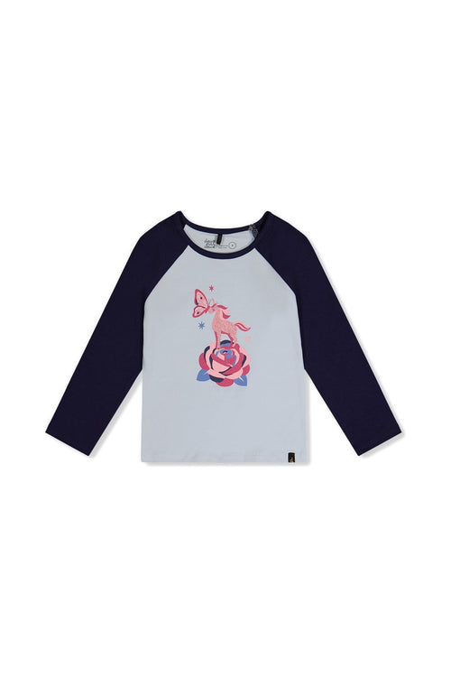 Raglan Organic Cotton T-Shirt Dark And Pale Blue - J20Z70_04970