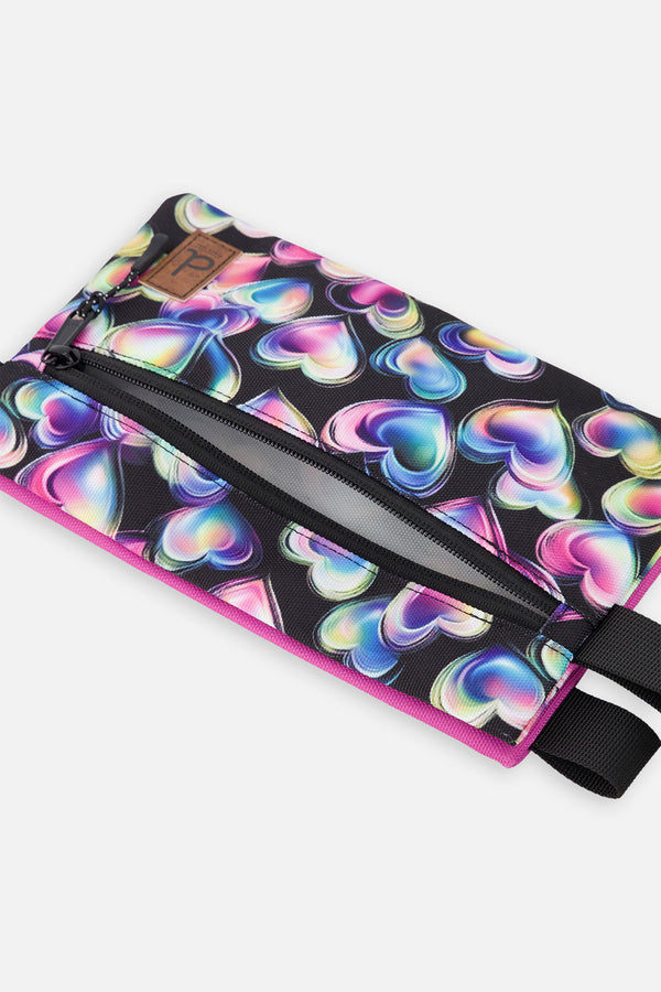 Pencil Case Black Printed With Hearts - J20ZEC_2J028