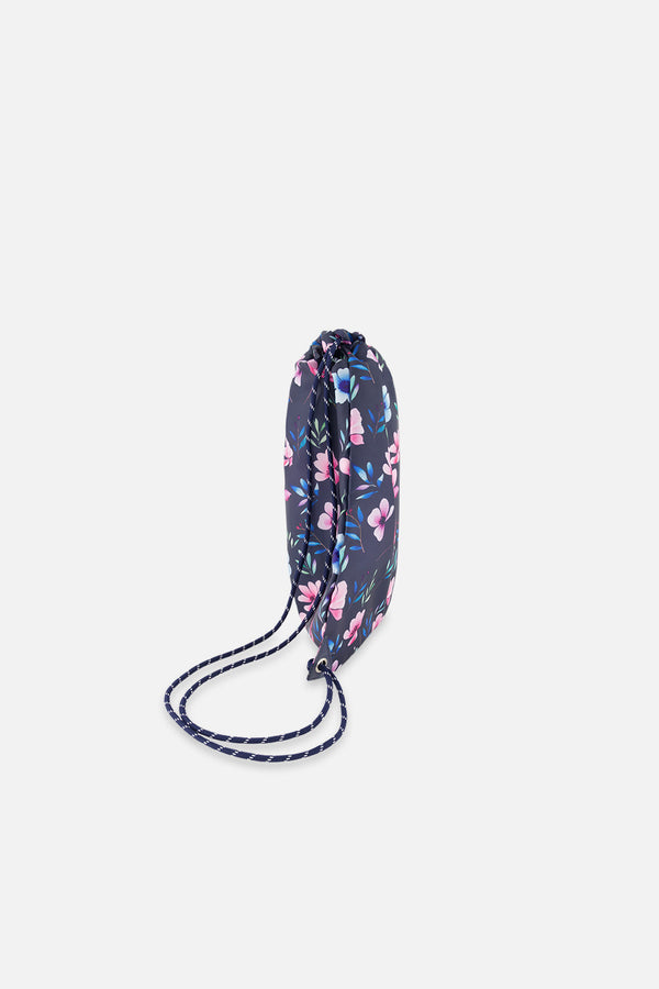 Drawstring Bag Blue Floral Print - J20ZSC_2J023