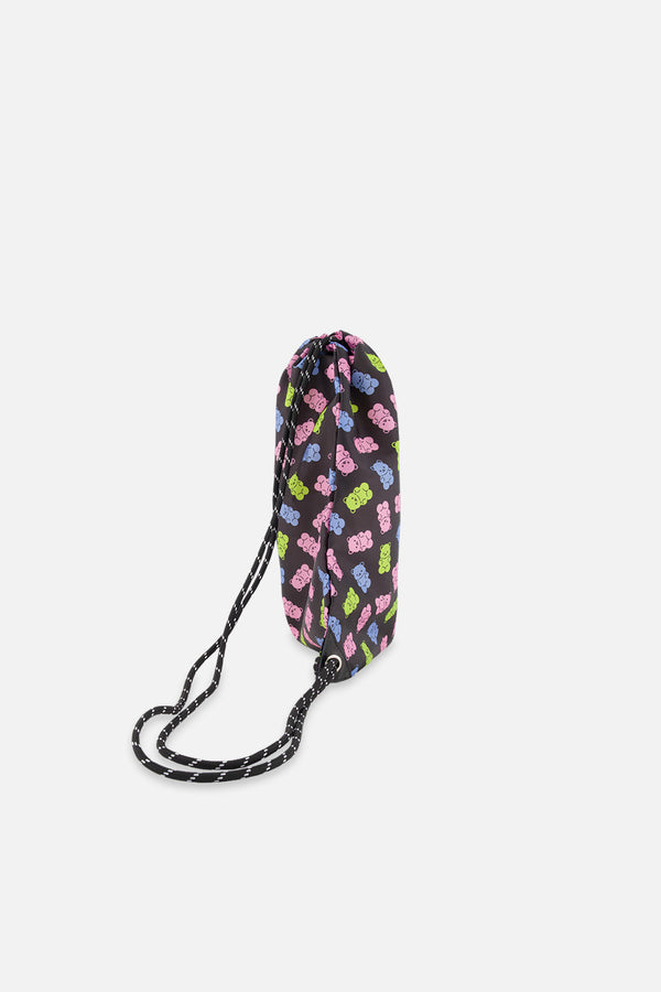 Drawstring Bag Black Printed Gummy Bears - J20ZSC_2J033