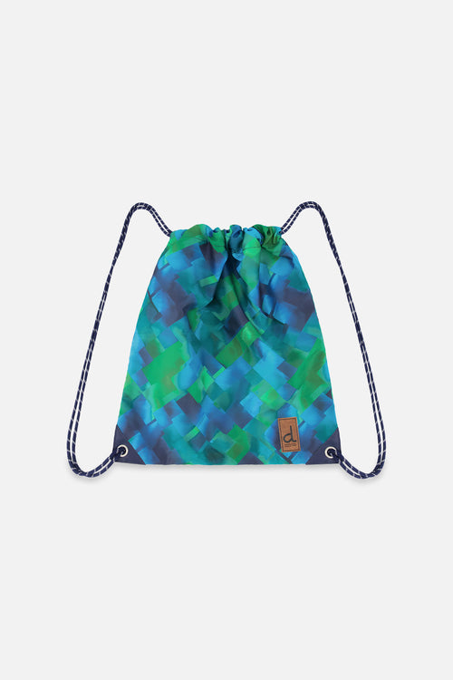 Drawstring Bag Blue Diamond Print - J20ZSC_2J053