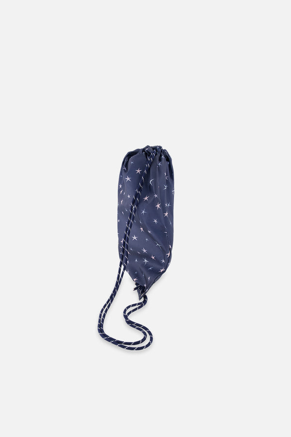 Drawstring Bag Navy With Star Print - J20ZSC_2J086