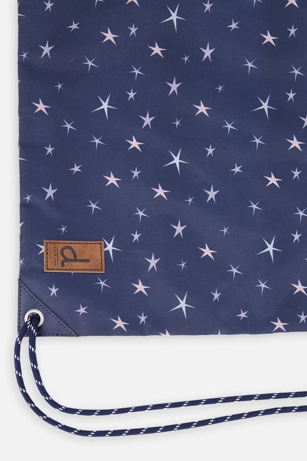 Drawstring Bag Navy With Star Print - J20ZSC_2J086