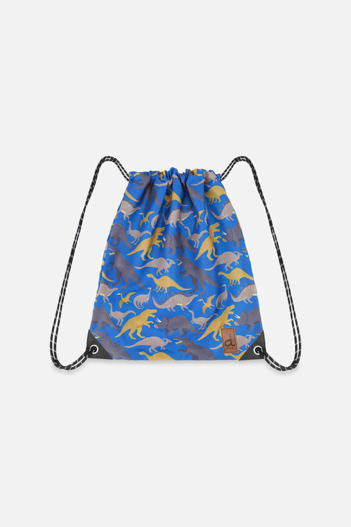 Drawstring Bag Blue Dinosaur Print - J20ZSC_2J091