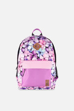 Kids Backpack Black Floral Print - J20ZSD_2J021
