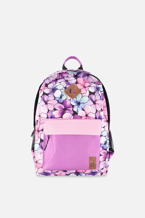 Kids Backpack Black Floral Print - J20ZSD_2J021
