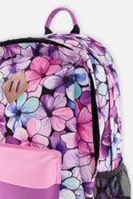 Kids Backpack Black Floral Print - J20ZSD_2J021
