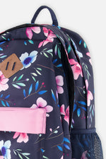 Kids Backpack Blue Floral Print - J20ZSD_2J023