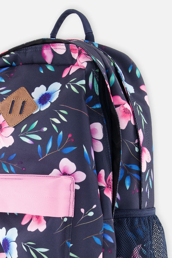 Kids Backpack Blue Floral Print - J20ZSD_2J023