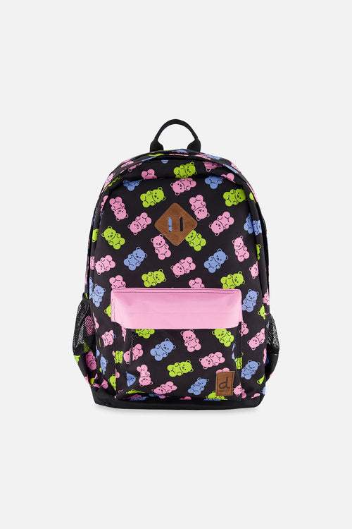 Kids Backpack Black Printed Gummy Bears - J20ZSD_2J033