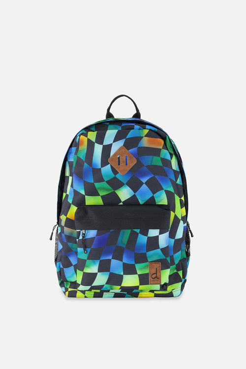 Kids Backpack Blue Checkered Print - J20ZSD_2J054