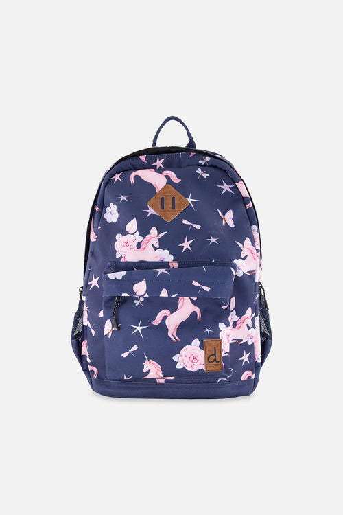 Kids Backpack Navy Unicorn Print - J20ZSD_2J083