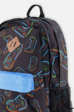 Kids Backpack Black Printed Controller - J20ZSD_2J090