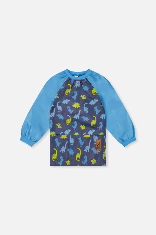 Tablier bleu imprimé dinos