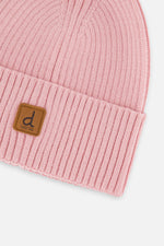 Ribbed Knit Hat Pale Dusty Pink - J20ZW01_06220