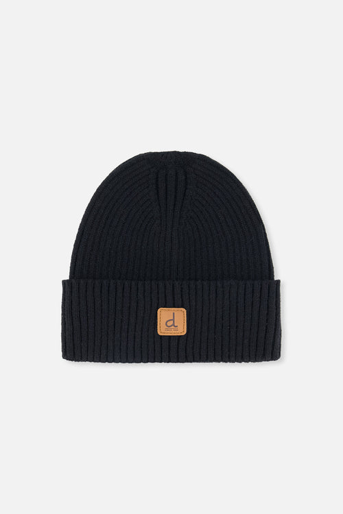 Ribbed Knit Hat Black - J20ZW01_09990