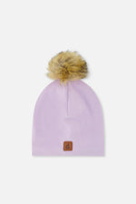 Jersey Hat With Pompom Lavender - J20ZW03_05640