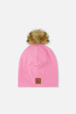 Jersey Hat With Pompom Pink - J20ZW03_06240