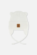 Baby Knit Hat With Strings Off-White - J20ZW08_01880