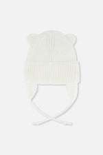Baby Knit Hat With Strings Off-White - J20ZW08_01880