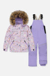 Two Piece Discover Snowsuit Purple Printed Cats