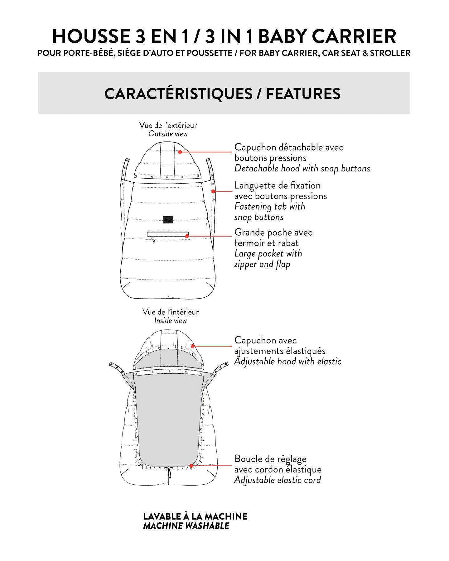 Multi-Function Baby Carrier For Car Seats And Strollers Taupe - J10A403_01870